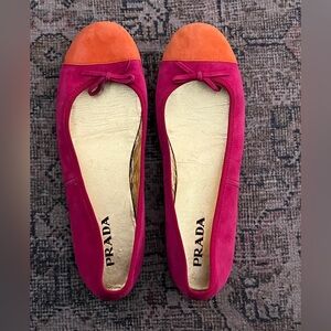 Prada Vibrant Pink and Orange Flats